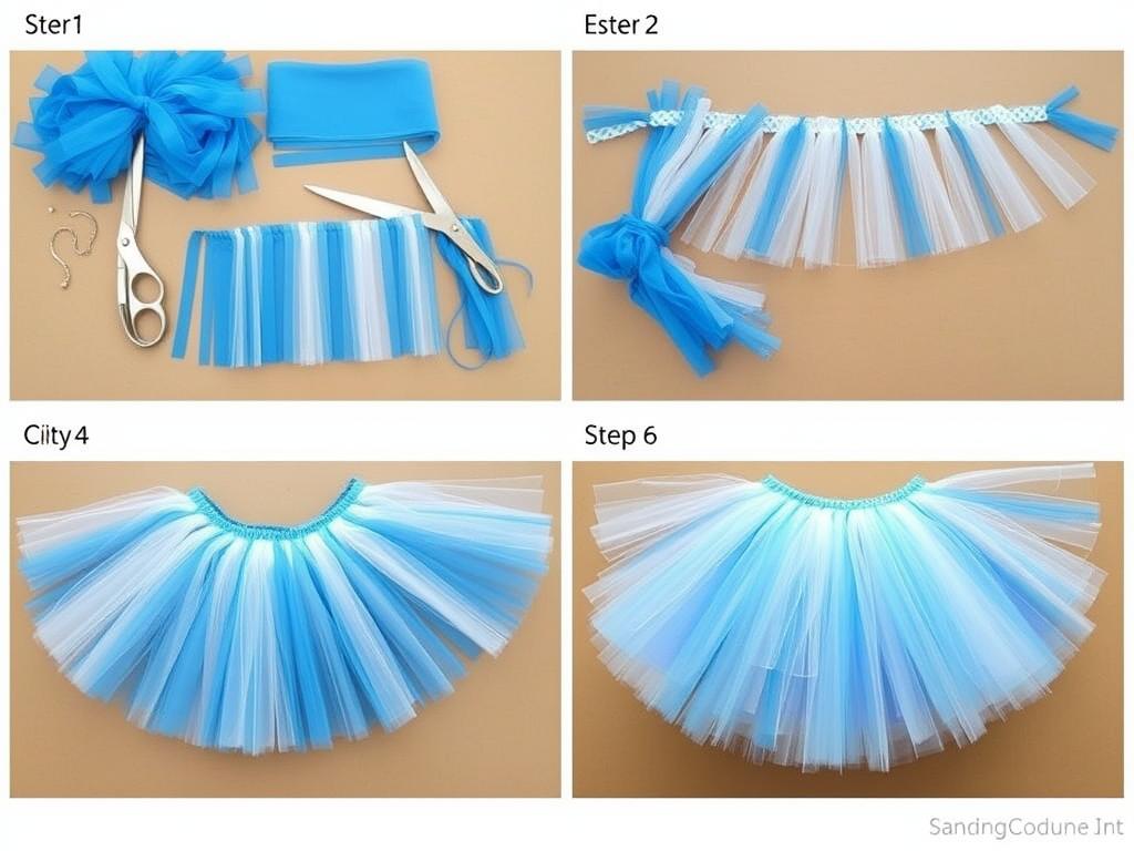 Proces tworzenia spódniczki tutu do stroju Elsy z tiulu