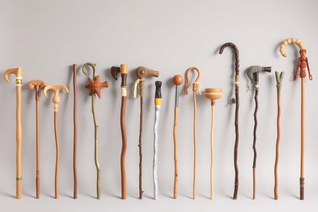 Różne rodzaje lasek do stroju Józefa - od prostych po ozdobne