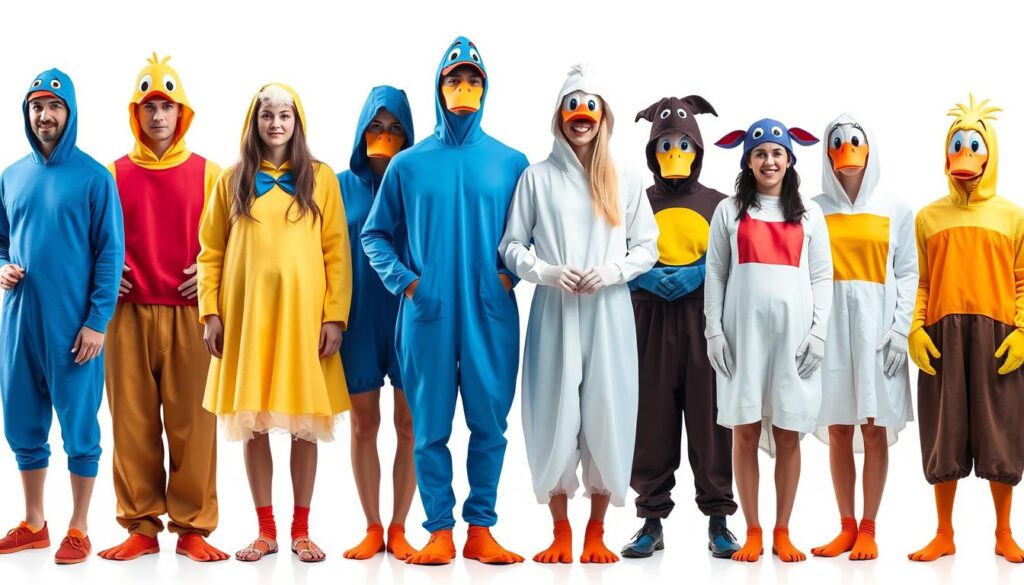 Różne warianty stroju kaczki dziwaczki na różne okazje